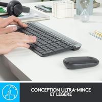 Logitech - MK470 Ultraslank draadloos toetsenbord + muis en stil draadloos systeem - Compacte en platte lay-out - 2,4 GHz USB-ontvanger - thumbnail