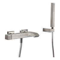 Badmengkraan Tres Cuadro Exclusive Opbouw Vierkant Korte Gebogen Uitloop RVS - thumbnail