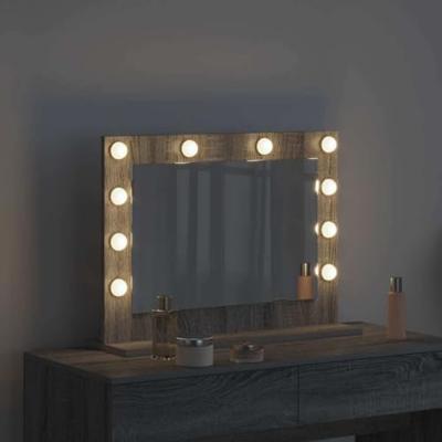 VidaXL Schmink spiegel rechthoekig grijs sonoma 60 x 45 x 18 cm