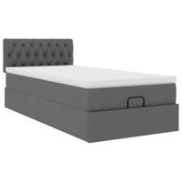 Ottoman bed met matras 100x200cm stof donkergrijs - thumbnail