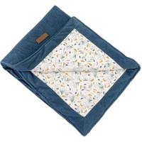 Dubbelzijdige deken - DOMIVA - AU FIL DE L'EAU - 75 x 100 cm - Indigo - thumbnail