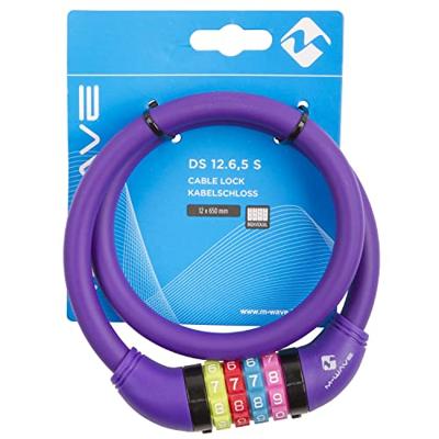 M-Wave cijfer-kabelslot silicone paars 65cm12mm