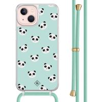 iPhone 13 hoesje met mint koord - Panda print - thumbnail