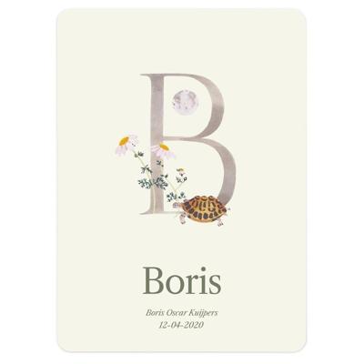 Gepersonaliseerde Geboorteposter - Letter