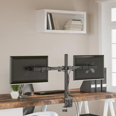 VidaXL Monitorstandaard dubbel vesa 75/100 mm staal zwart VidaXL Monitorstandaard dubbel vesa 75/100 mm staal zwart