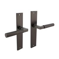 Intersteel Deurklink Bau-Stil op schild in antraciet grijs - thumbnail