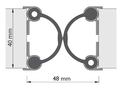 Alprokon deurnaaldprofiel - aluminium 2 x 2500mm - 4030