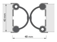 Alprokon deurnaaldprofiel - aluminium 2 x 2500mm - 4030 - thumbnail