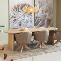 Eleonora Eettafel 'Dex' Eiken, 250 x 100cm, kleur Naturel - thumbnail