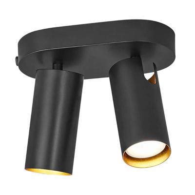 Zwarte verstelbare plafondlamp met 2 GU10 fittingen Mimi DFTP