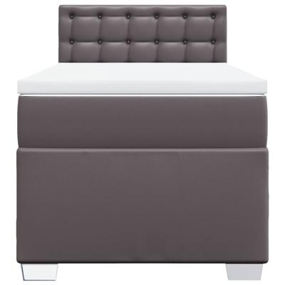 Boxspring met matras kunstleer grijs 90x200 cm - thumbnail