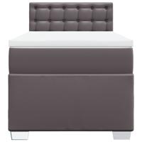 Boxspring met matras kunstleer grijs 120x190 cm - thumbnail