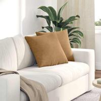 Sofa Kussens 2 pcs Bruin 45 x 45 cm Katoen Stof - thumbnail