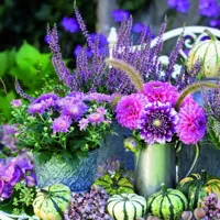 Buiten canvas 58x58 cm bloemen paars Anna's Collection - Annas collection - thumbnail