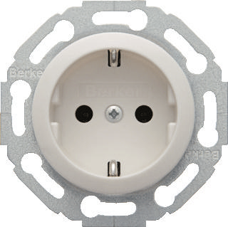 Berker serie 1930/glasserie/palazzo wandcontactdoos met randaarde polarwit