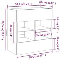 Tv-meubel met LED-verlichting 58,5x30x60,5 cm wit - thumbnail
