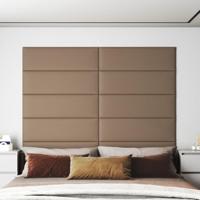 VidaXL Wandpanelen 12 st 3,24 m² 90x30 cm kunstleer cappuccinokleurig - thumbnail