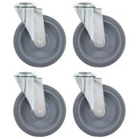 VidaXL Zwenkwielen met boutgaten 4 st 125 mm - thumbnail