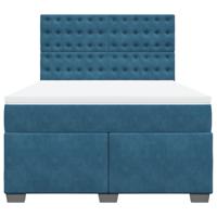 Boxspring met matras fluweel blauw 140x200 cm - thumbnail