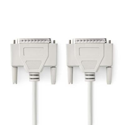 Nedis Seriële Kabel | D-SUB 25-Pins Male | D-SUB 25-Pins Male | Vernikkeld | 2.00 m | Rond | PVC | Ivoor | Label - CCGL52100IV20
