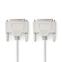 Nedis Seriële Kabel | D-SUB 25-Pins Male | D-SUB 25-Pins Male | Vernikkeld | 2.00 m | Rond | PVC | Ivoor | Label - CCGL52100IV20 - thumbnail