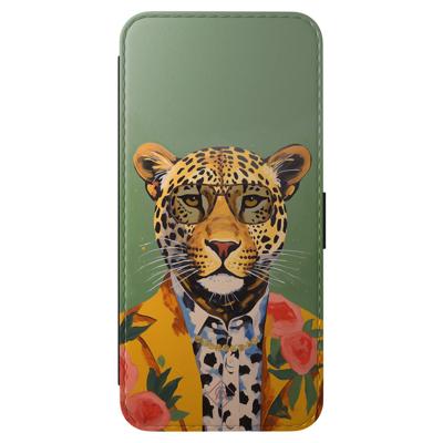 Samsung Galaxy A56 flipcase - Luipaard hipster Samsung Galaxy A56 flipcase - Luipaard hipster
