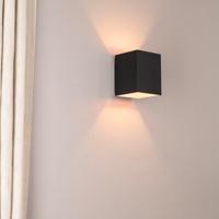 Cometa nero oro by LUSENZ - Up and downlight - Rechthoekige wandlamp met mat zwarte coating en gouden interieur - thumbnail