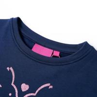 Kinderjurk konijnenprint 116 marineblauw - thumbnail