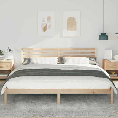 Bedframe met hoofdeinde Bruin 200 x 210 cm Massief grenenhout Bedframe met hoofdeinde Bruin 200 x 210 cm Massief grenenhout