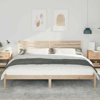 Bedframe met hoofdeinde Bruin 180 x 210 cm Massief grenenhout - thumbnail