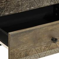 Nachtkastje 50x33x60 cm massief mangohout lichtgrijs - thumbnail