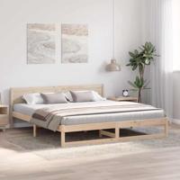 Bedframe met hoofdeinde Naturel 180 x 200 cm Massief grenenhout - thumbnail
