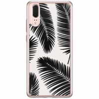 Huawei P20 siliconen hoesje - Palm leaves silhouette - thumbnail