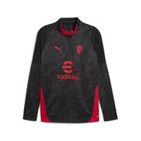 PUMA AC Milan Trainingstrui 1/4-Zip 2025-2026 Zwart Rood - thumbnail