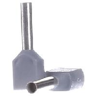 Klauke 8708 Dubbele adereindhulzen 0.75 mm² Deels geïsoleerd Grijs 1000 stuk(s)