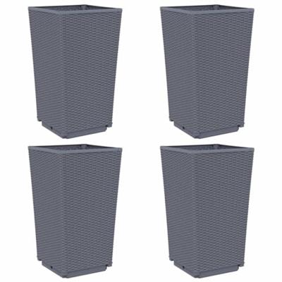 Plantenbakken 4 st 32,5x32,5x57 cm polypropeen grijs