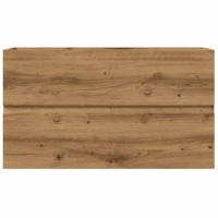 Wastafelkast 90x38,5x45 cm bewerkt hout artisanaal eikenkleur - thumbnail