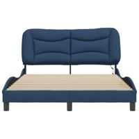 Bedframe met LED zonder matras "Hvar" 140x200 cm stof blauw - thumbnail