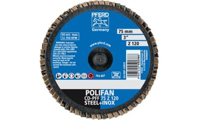 PFERD TOOLS 47202092 CDR PFF 75 Z 120 Lamellenschijf Diameter 75 mm Legering op kobaltbasis, Brons, Titanium, Koper, Messing, RVS, Grijs/grauw sferoïdisch