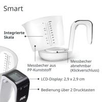 Maatbeker/Weegschaal - ADE - FRANCA - Glas/Synthetisch - 20,7 x 14,6 cm - Inclusief 1 Cr2032-batterij - thumbnail