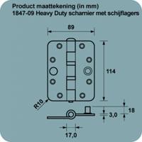 AXA veiligheids schijflagerscharnier Heavy Duty - SKG*** - 114x89mm - Topcoat afgerond - 1847-09-23/VE - thumbnail