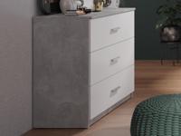 Commode SAMMOU 3 lades beton/wit - thumbnail