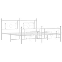 Bedframe met hoofd- en voeteneinde metaal wit 180x200 cm - thumbnail