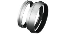 FujiFilm LH-X100 zilveren zonnekap en adapterring voor de X100, X100S