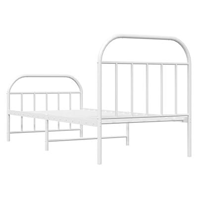 Bedframe met hoofd- en voeteneinde metaal wit 90x190 cm Bedframe met hoofd- en voeteneinde metaal wit 90x190 cm