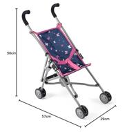 Mini-Poppenbuggy Roma - Vlinders Navy Roze - thumbnail
