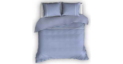 Flanellen Romanette Dekbedovertrek Duchesse Blauw/Wit-200 x 200/220 cm