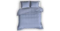 Flanellen Romanette Dekbedovertrek Duchesse Blauw/Wit-200 x 200/220 cm - thumbnail