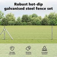 VidaXL Afrasteringspaal zilver 50 x 0,5 m (25 mm net) staal - thumbnail