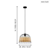 Eglo Rotan hanglampAnwick Ø 37cm - 43311 - thumbnail